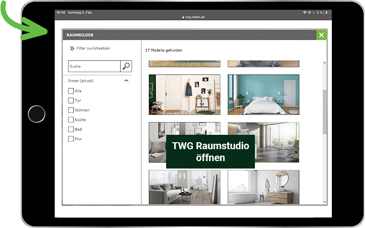 TWG Bemusterungs-App auf Smartphone und Tablet