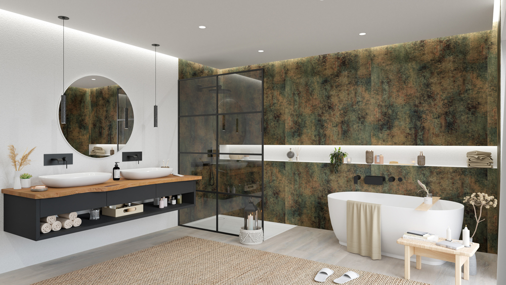 TWG SPA Nestis Nassraumplatte 0794 FH Patina Bronze - 2325 IM Gypsum Bronze – Bild 5