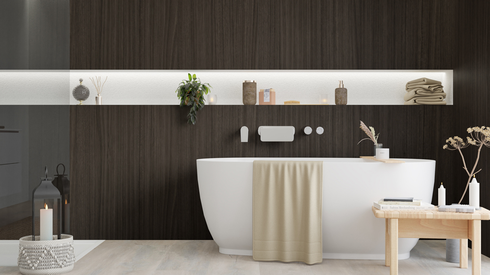 TWG SPA Nestis Nassraumplatte 4029 NI Eucalipto Dark - 4057 SU Canadian Oak – Bild 5