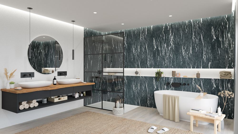 TWG SPA Nestis Nassraumplatte F 76001 ML Loftec - S 63028 SM Nero Portoro – Bild 7