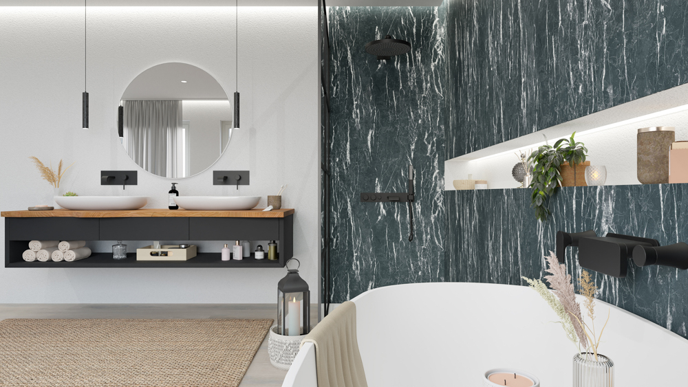 TWG SPA Nestis Nassraumplatte F 76001 ML Loftec - S 63028 SM Nero Portoro – Bild 8