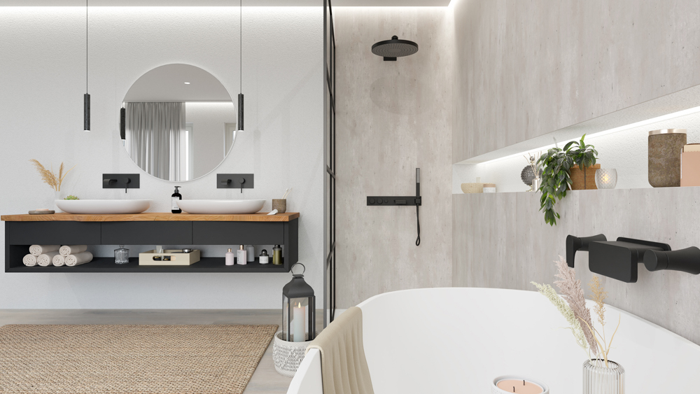 TWG SPA Nestis Nassraumplatte F 76026 CR Ceramico Rost - S 60036 SX Classic Beton – Bild 8