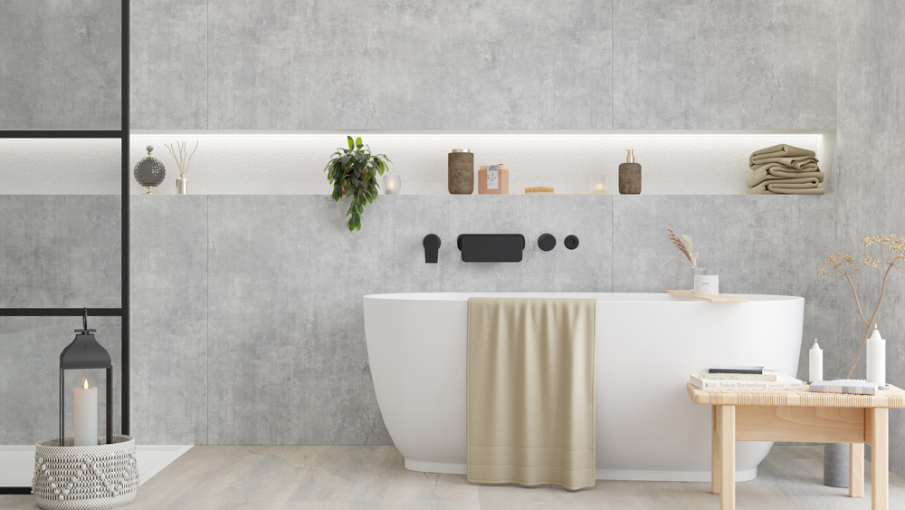 TWG SPA Nestis Nassraumplatte F 76044 ML Bellato Grau - S 63009 SM Marmor Carrara – Bild 5