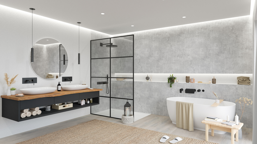 TWG SPA Nestis Nassraumplatte F 76044 ML Bellato Grau - S 63009 SM Marmor Carrara – Bild 6