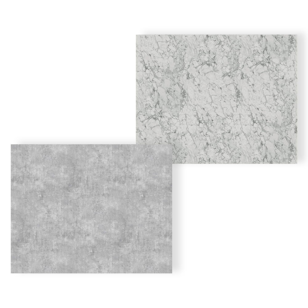 TWG SPA Nestis Nassraumplatte F 76044 ML Bellato Grau - S 63009 SM Marmor Carrara