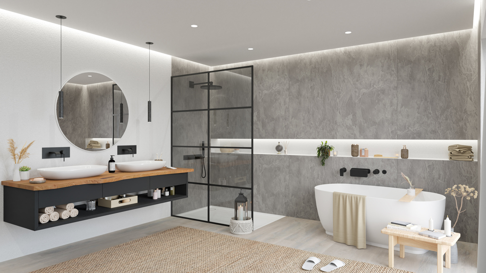 TWG SPA Nestis Nassraumplatte F 76110 SD Kito Bronze - S 64011 SD Deep Slate – Bild 7