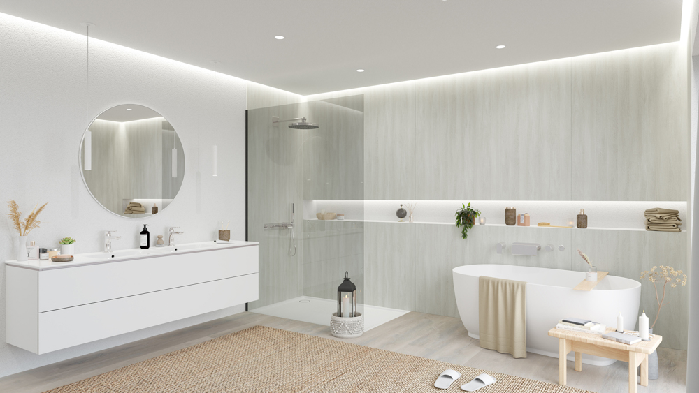 TWG SPA Nestis Nassraumplatte R 55004 RU Ponderosa Pine - R 20284 NW Wilton Oak White – Bild 8