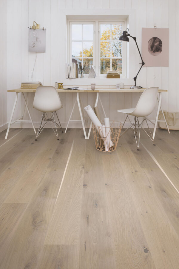 TWG 3-Schicht Parkett Landhausdiele Eiche rustikal weiss – Bild 2