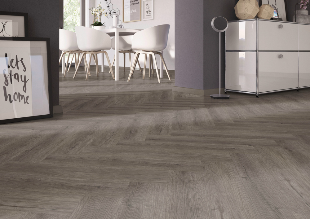 TWG Vinylboden Titan One 030 Fischgrät Gluedown Manor Oak Natural Dark – Bild 4