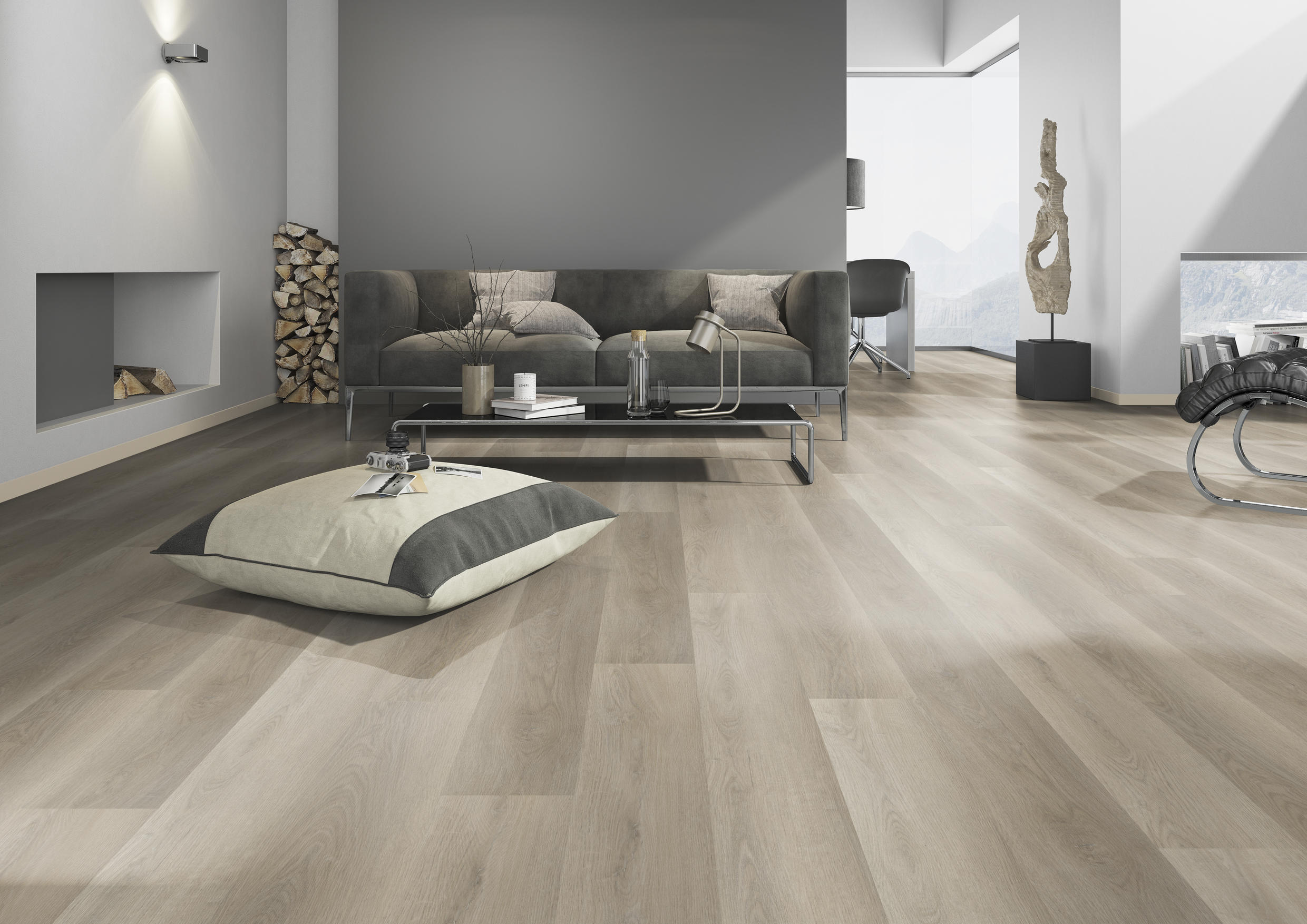 TWG Vinylboden Titan One 030 Fischgrät Rigid - Click Soft Oak Greige – Bild 5