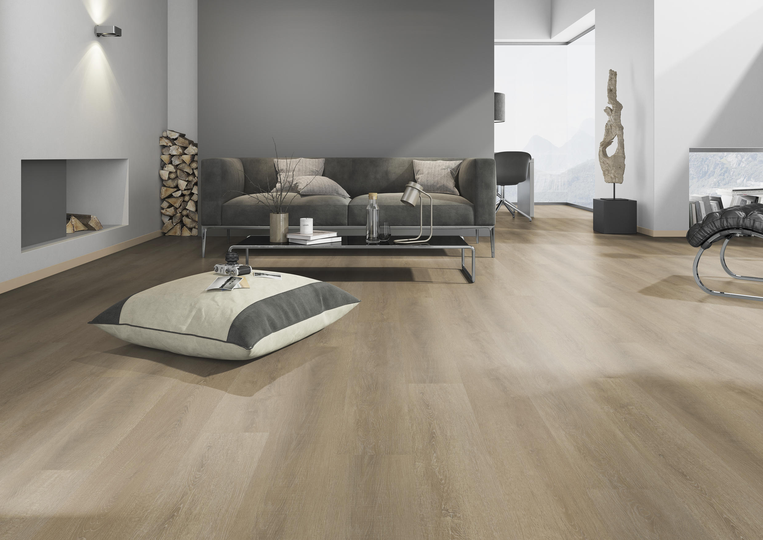 TWG Vinylboden Titan One 030 Rigid - Click Sawcut Oak Dark – Bild 3