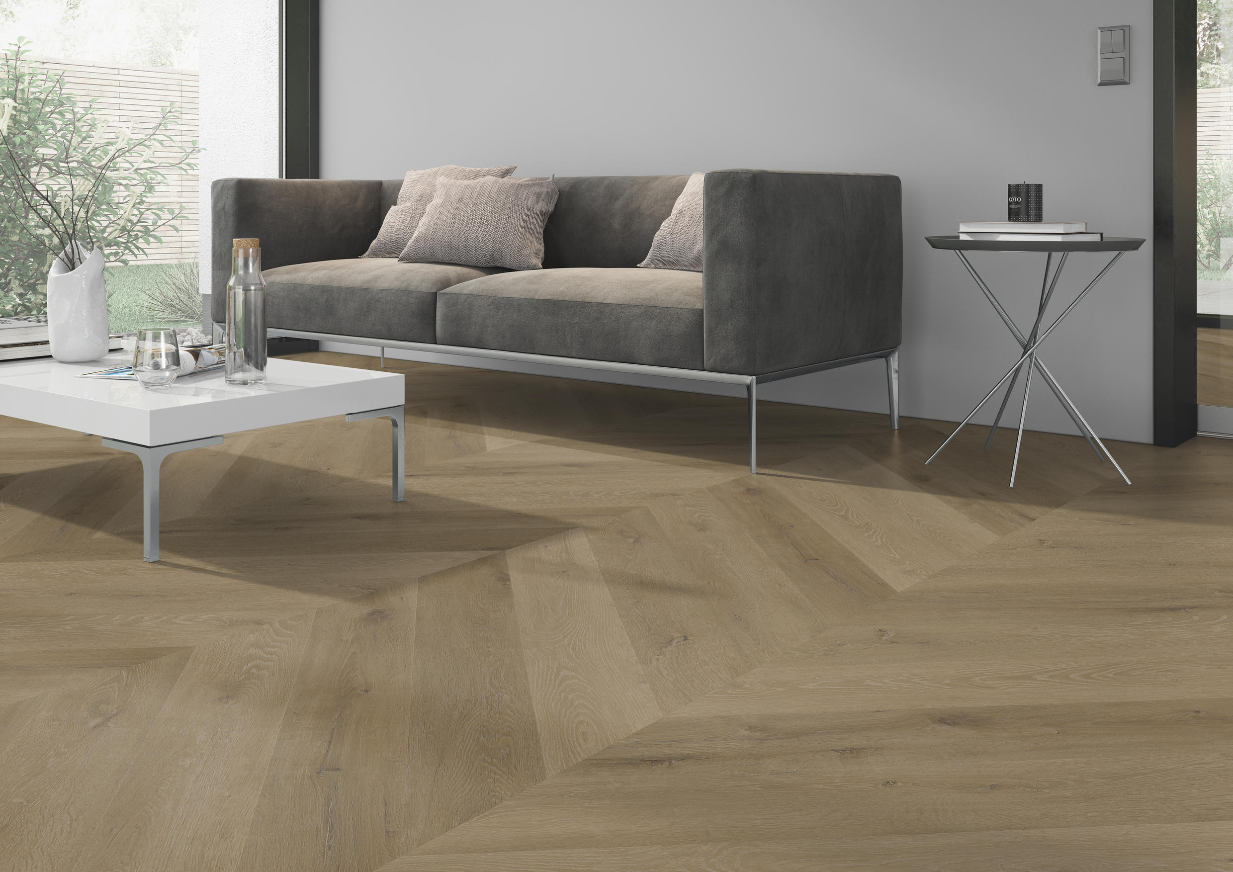 TWG Vinylboden Titan One 055 Chevron Gluedown Prestige Oak Light Amber – Bild 4