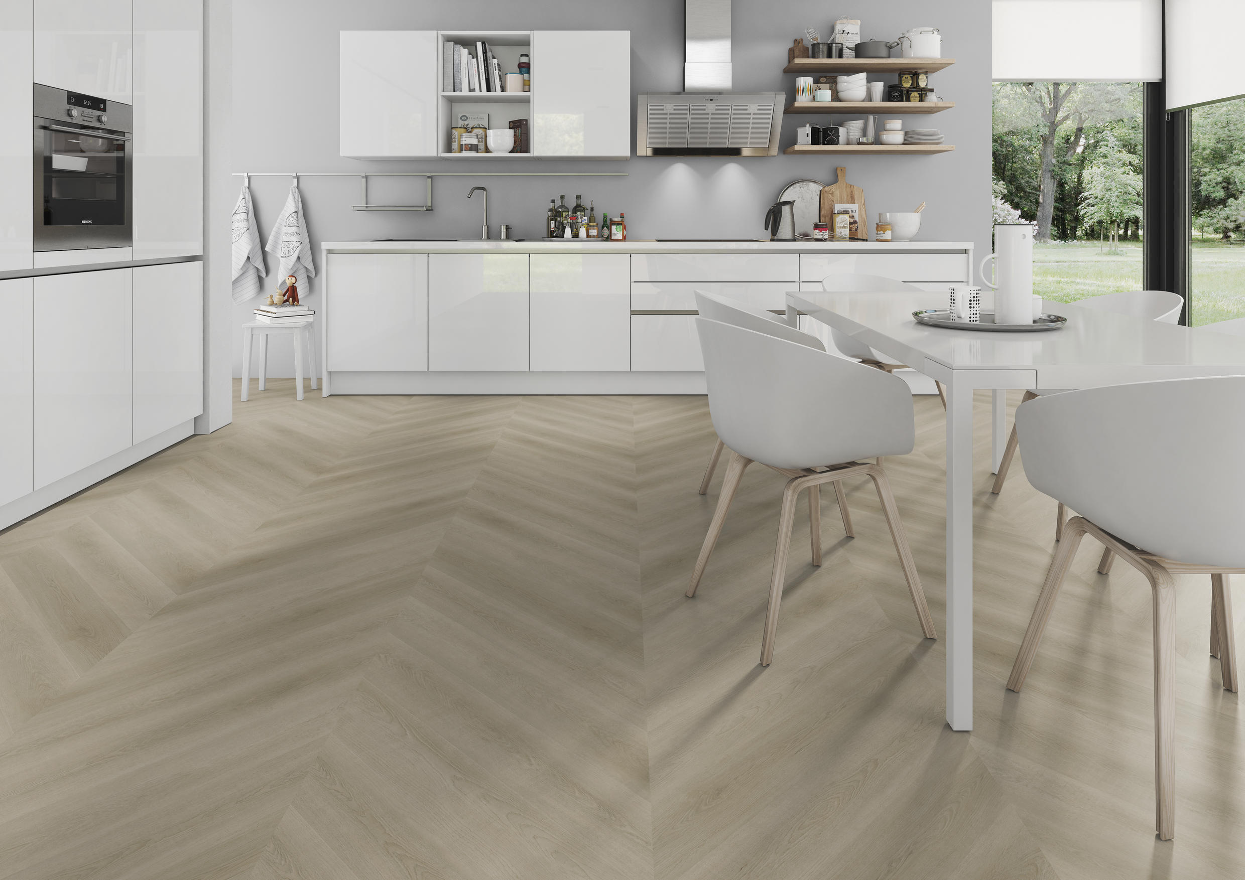 TWG Vinylboden Titan One 055 Chevron Gluedown Raw Oak Light Natural – Bild 5