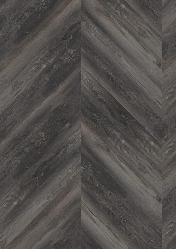 TWG Vinylboden Titan One 055 Chevron Gluedown Smoked Pine Black