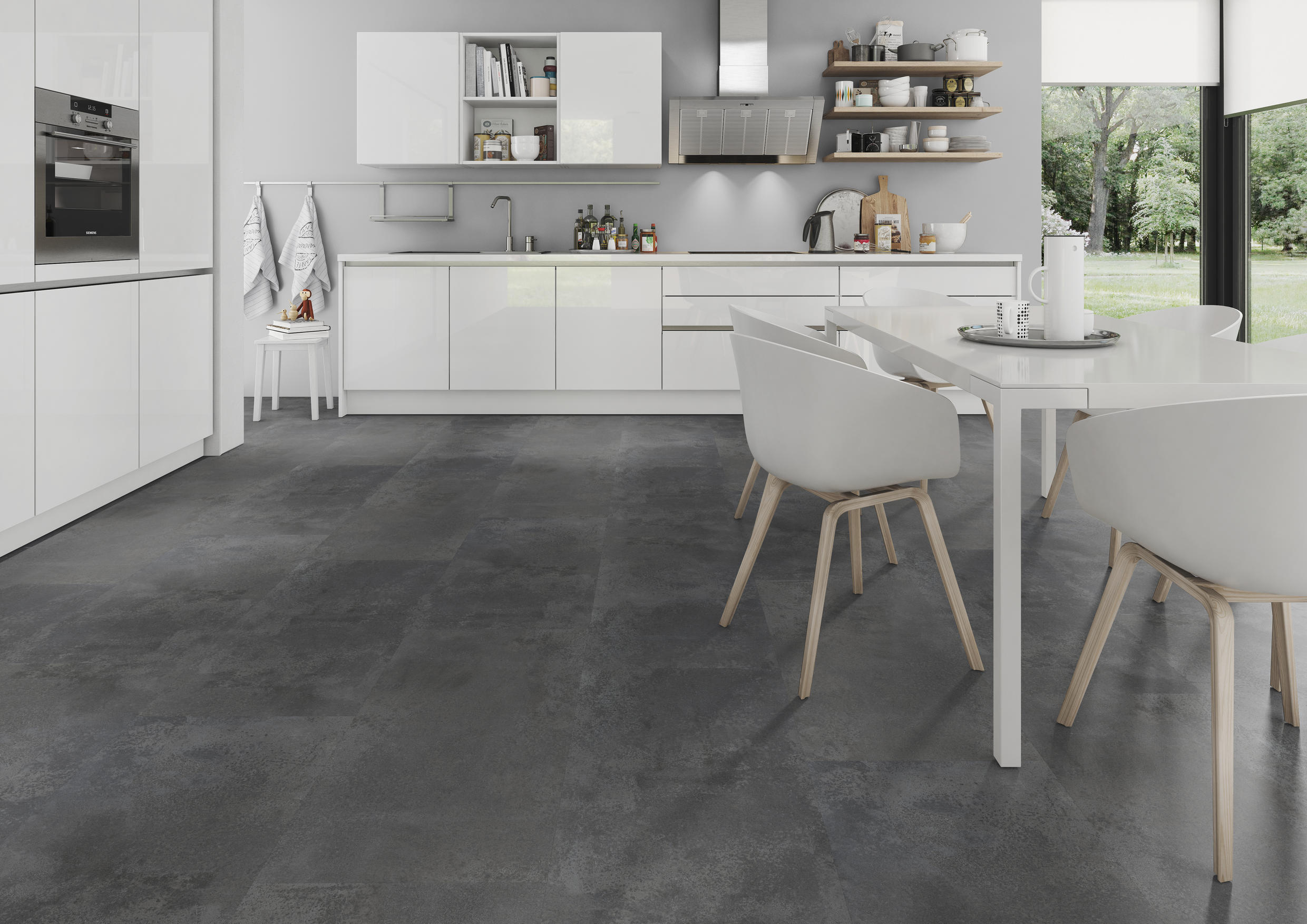 TWG Vinylboden Titan One 055 Rigid - Click Oxyde Silver Black – Bild 3